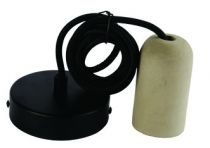 Suspension Béton Gris + 2m Câble Noir (187557)